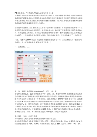 PS调色基础