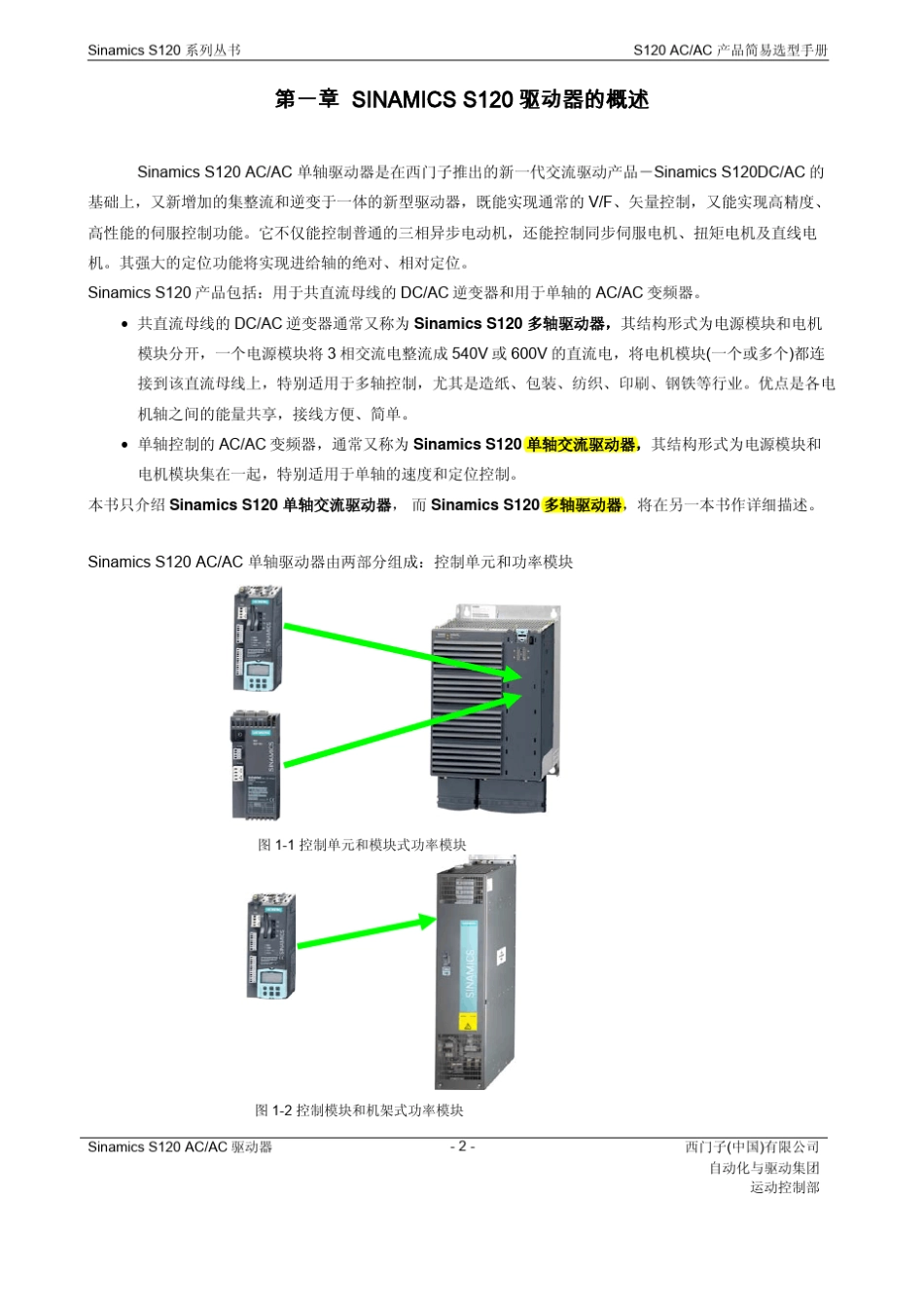 S120ACAC产品简易选型手册_第1页