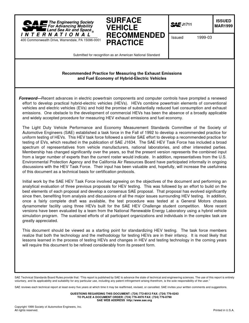 SAEJ1711V001混合动力汽车经济性和排放测试标准_第1页