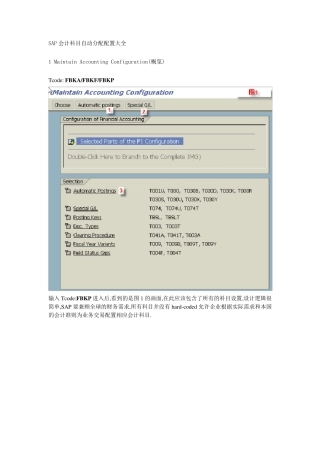 SAP会计科目自动分配大全