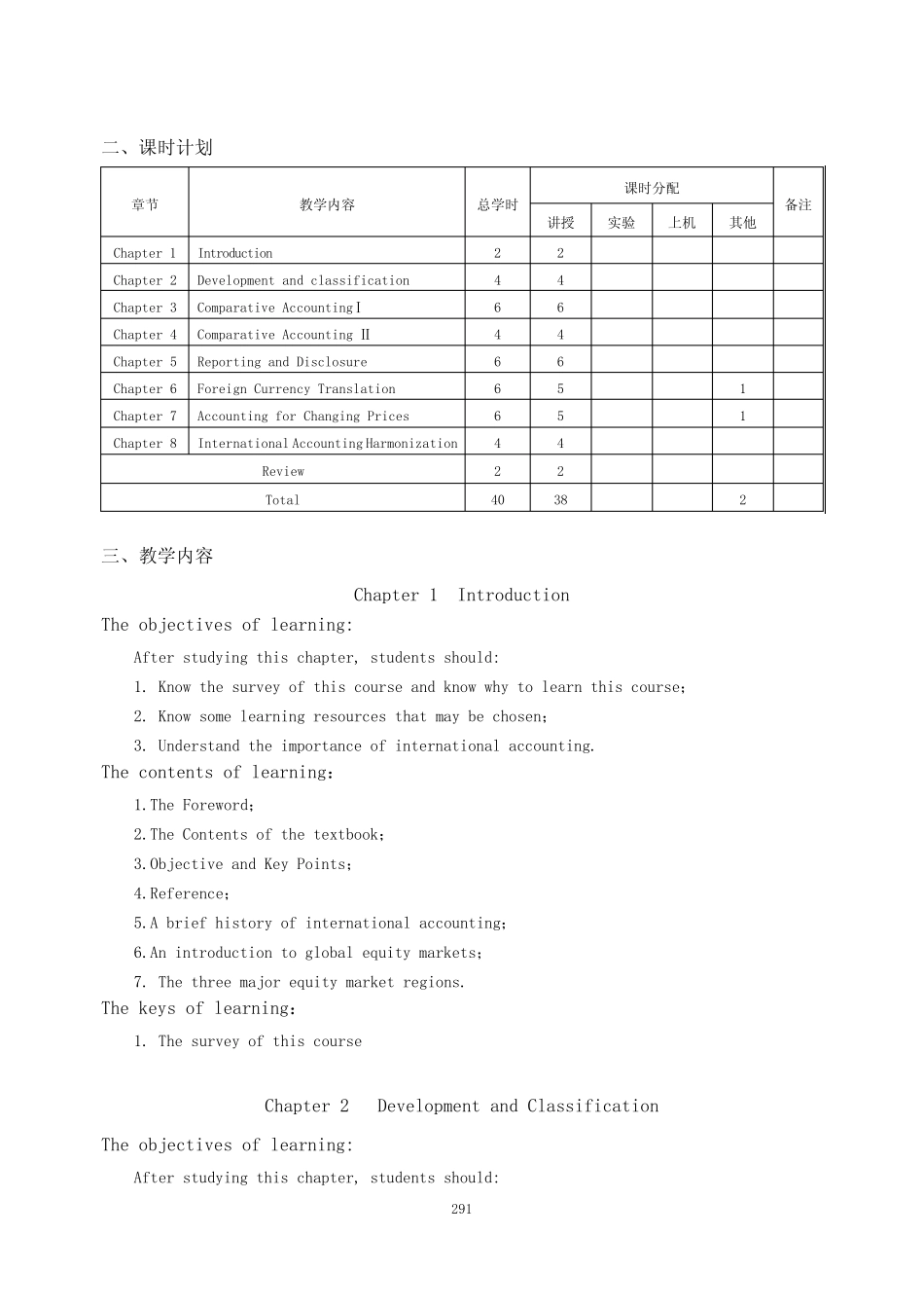 《国际会计学》课程教学大纲_第2页