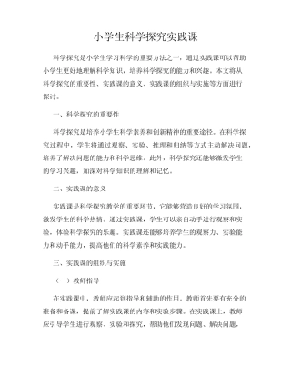 小学生科学探究实践课