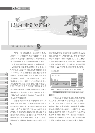 以核心素养为导向的小学数学跨学科主题学习设计逻辑与实施策略_百度文 