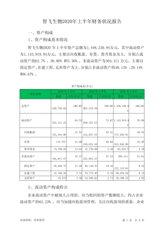 智飞生物2020年上半年财务状况报告