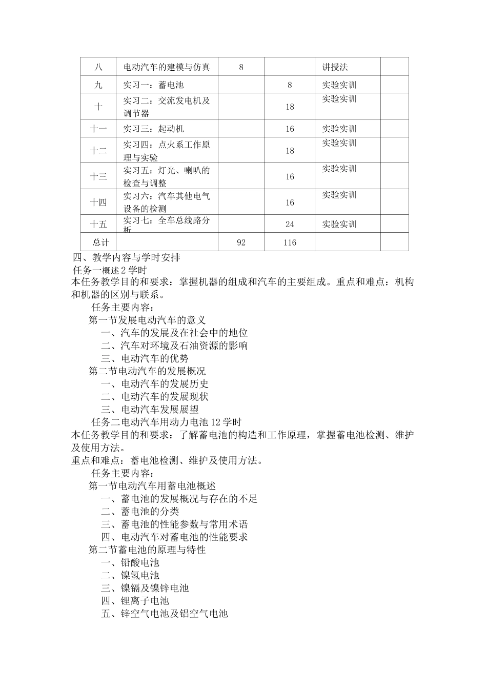 《电动汽车技术》教学大纲_第2页