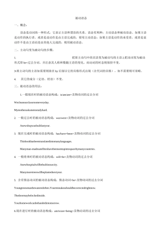 初中被动语态讲解及练习