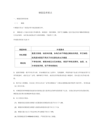 钢筋监理要点