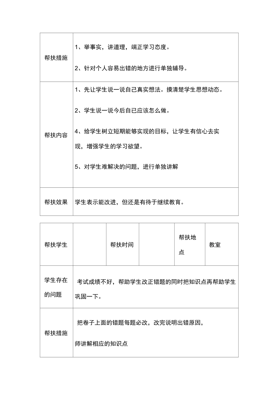 师生结对帮扶记录_第2页