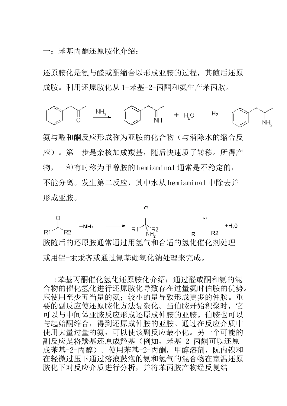 苯基丙酮还原胺化操作工艺的概述与参考_第1页