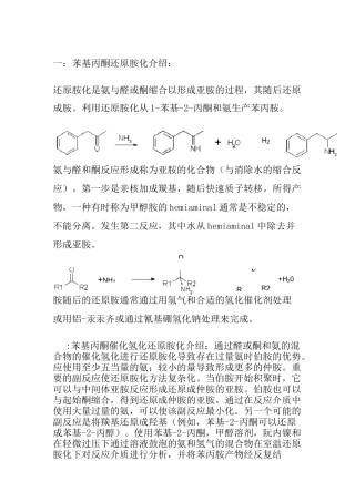 苯基丙酮还原胺化操作工艺的概述与参考