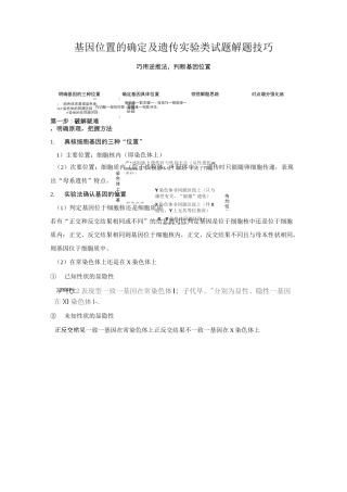 基因位置的确定及遗传实验类试题解题技巧