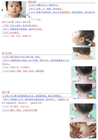 小儿推拿常用穴位教案