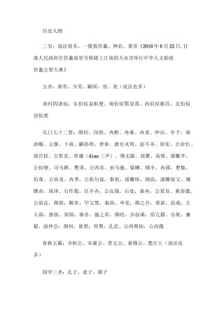 历史文化常识汇总