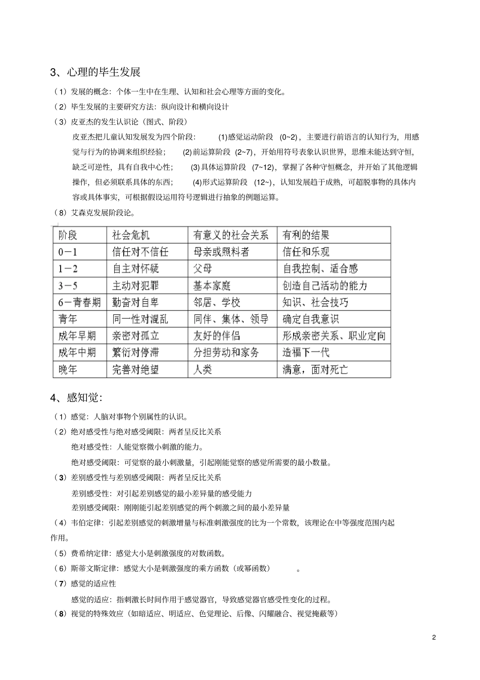 心理学课程考试复习提纲方案_第2页