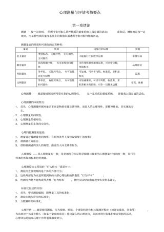 心理测量与评价考核要点