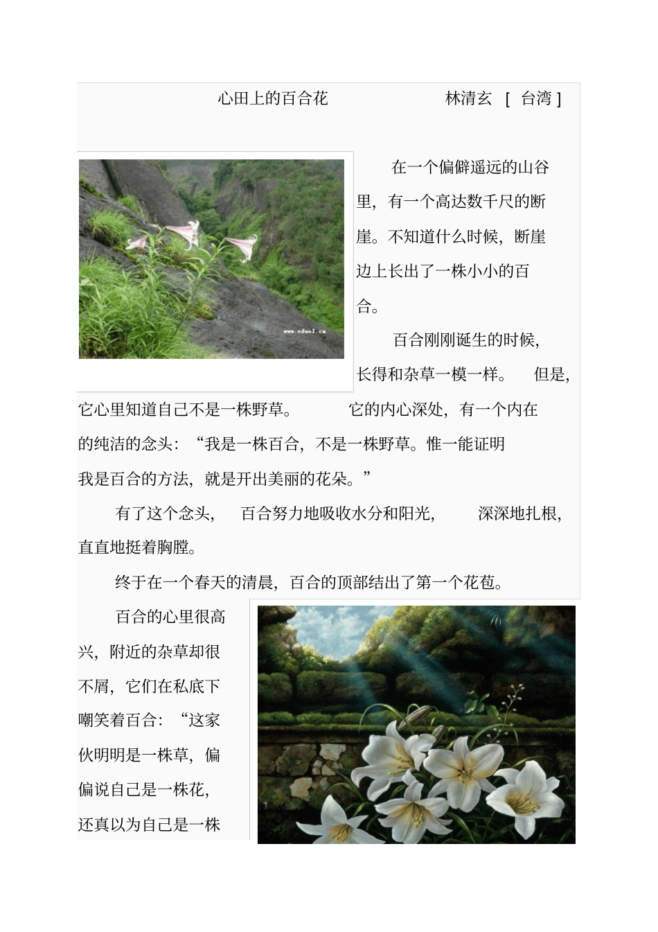 心田上百合花__________林清玄应用_第1页