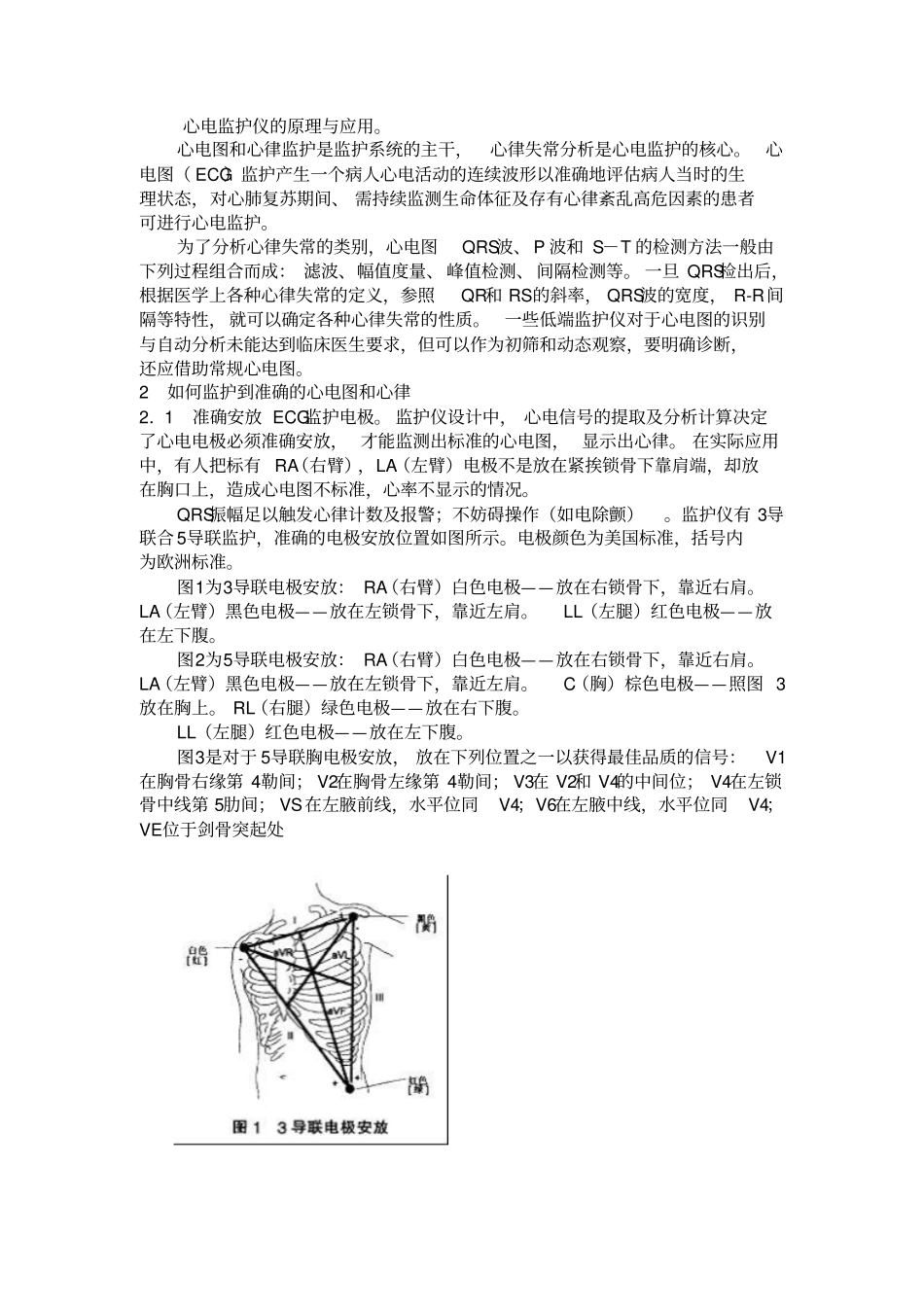 心电监护仪的原理与应用_第1页