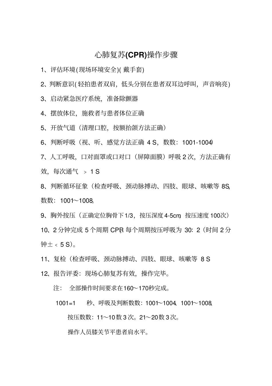 心肺复苏CPR操作步骤_第1页