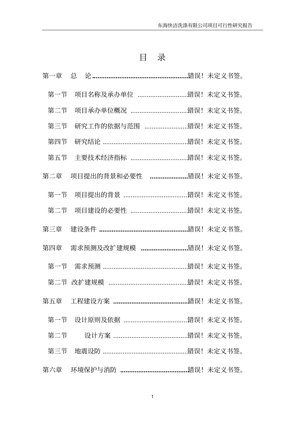 快洁洗涤有限公司项目投资可行性报告_第2页