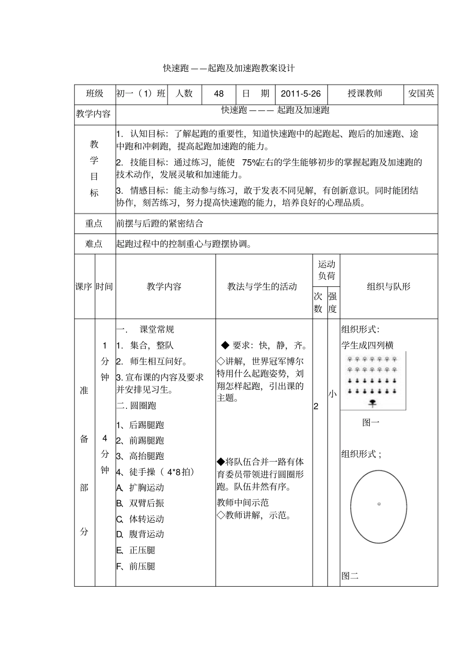 快速跑——起跑及加速跑课堂教学设计_第3页