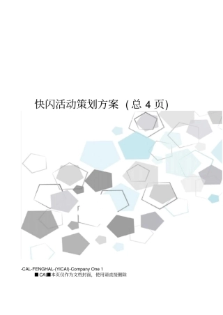 快闪活动策划方案