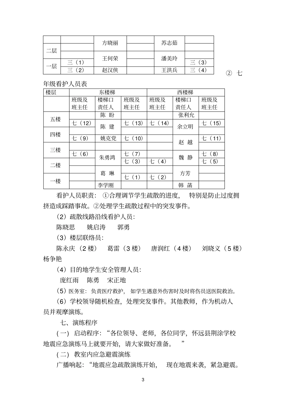 怀远荆涂学校地震应急演练方案222_第3页