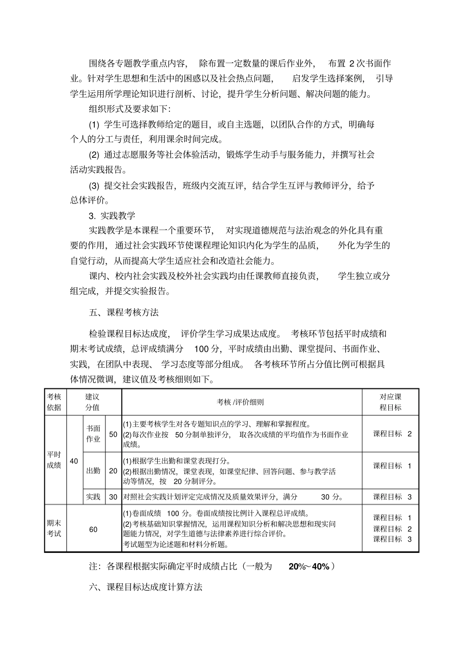 思想道德修养与法律基础教学大纲_第3页