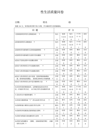 性生活质量问卷