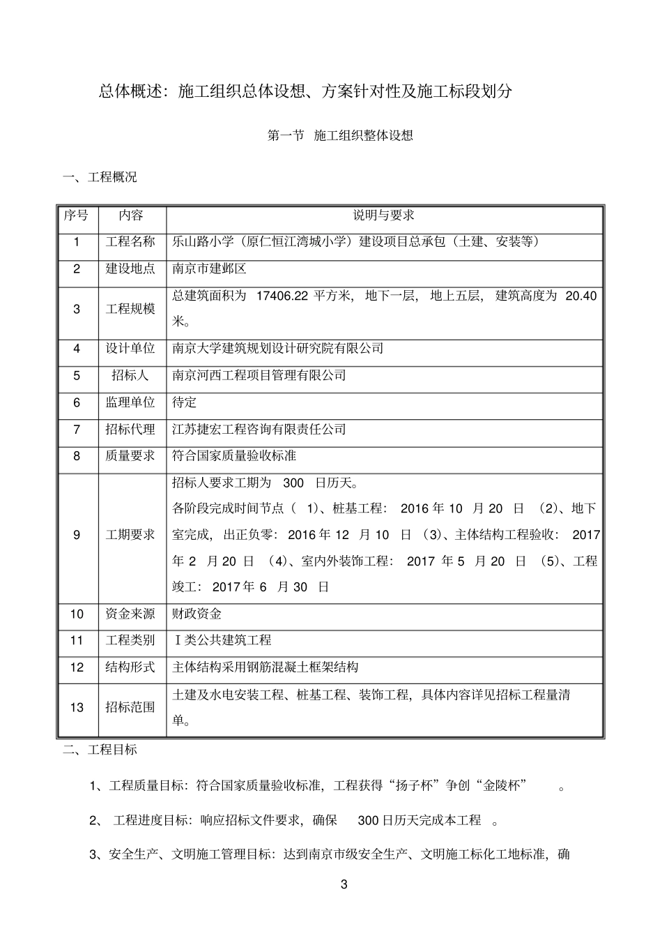 总体概述：施工组织总体设想、方案针对性及施工标-段划分_第3页