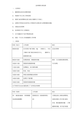 总经理日程安排