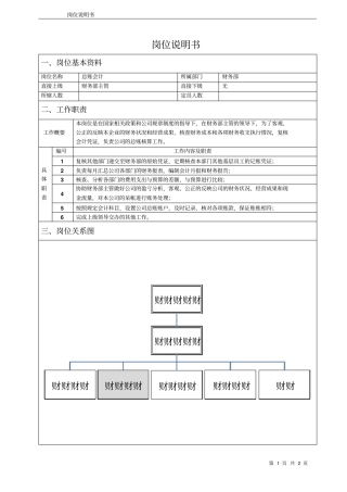 总账会计岗位说明书