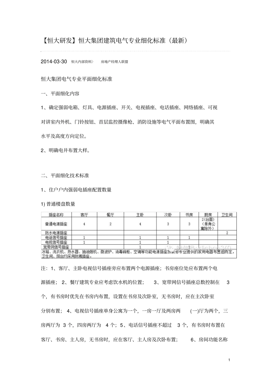 恒大电气专业细化标准资料_第1页