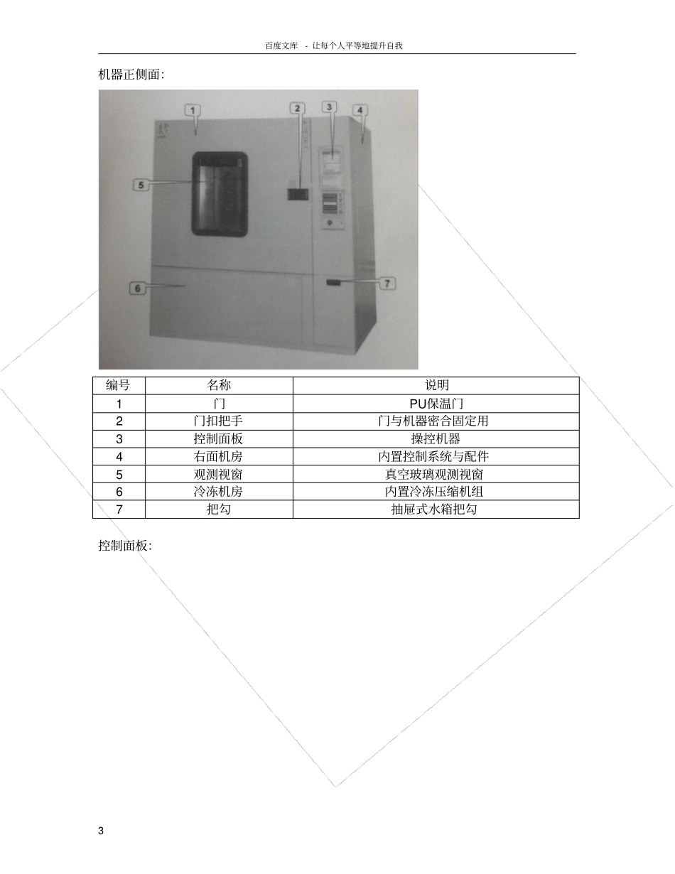 恒温恒湿试验箱KTHG415TBS操作手册_第3页