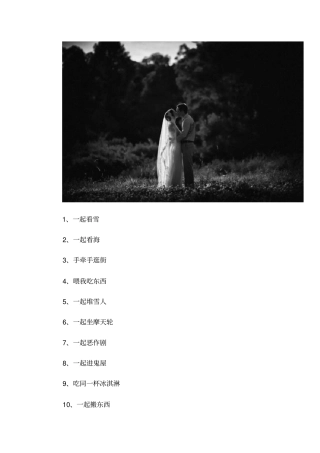 情侣一起做100件事