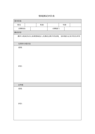 情境测试评价表模板
