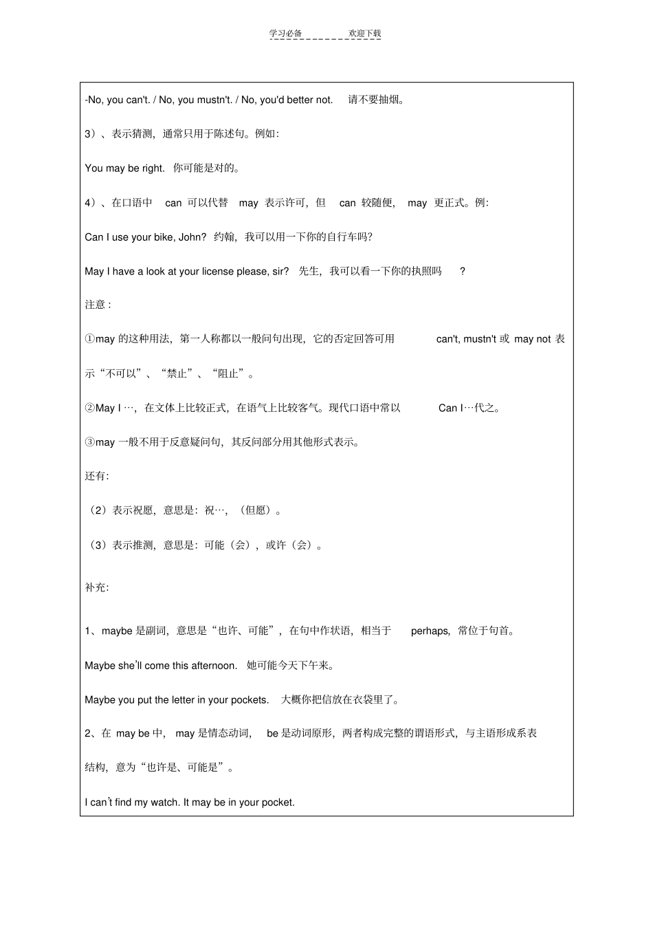 情态动词may的用法_第2页
