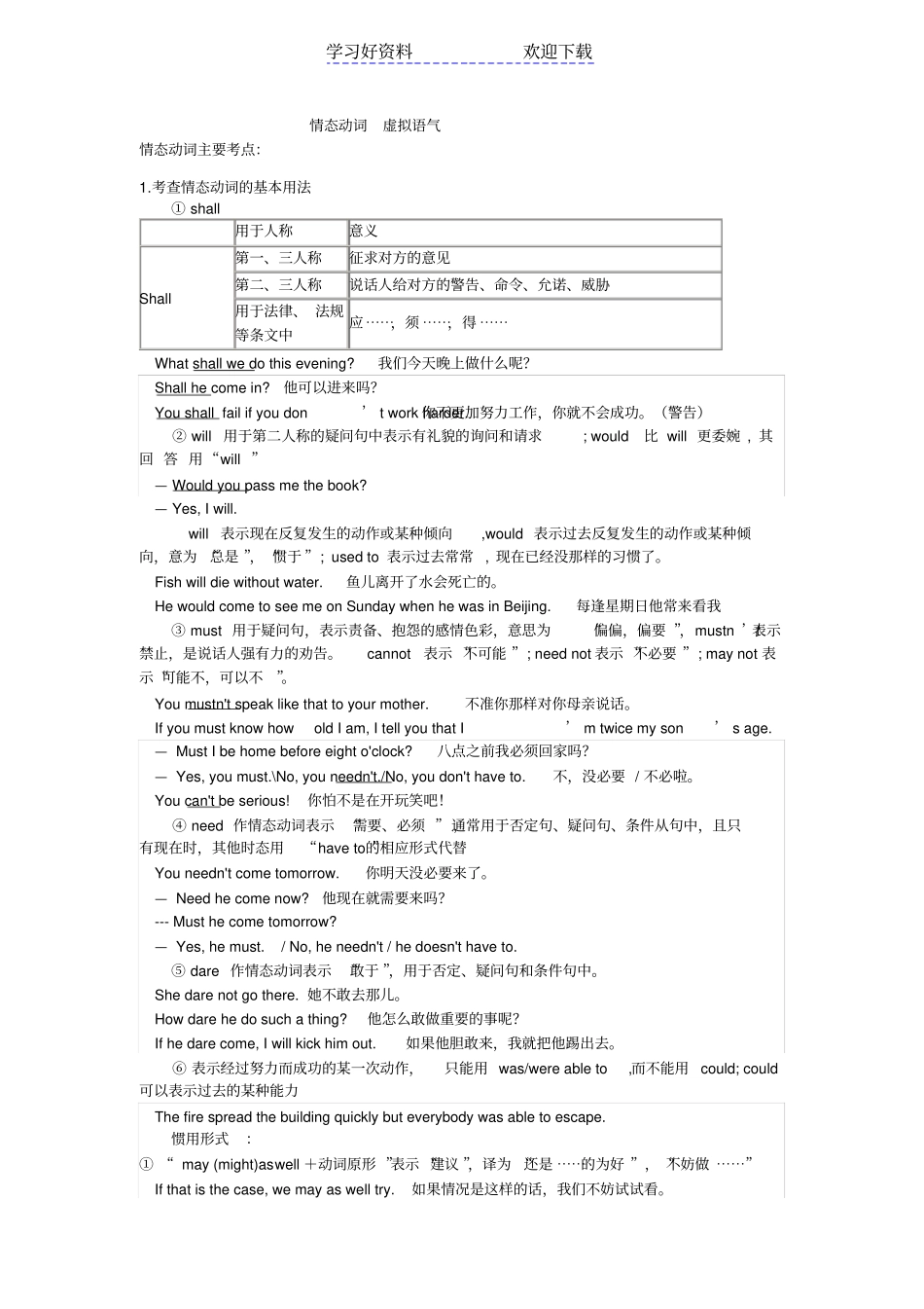 情态动词虚拟语气_第1页