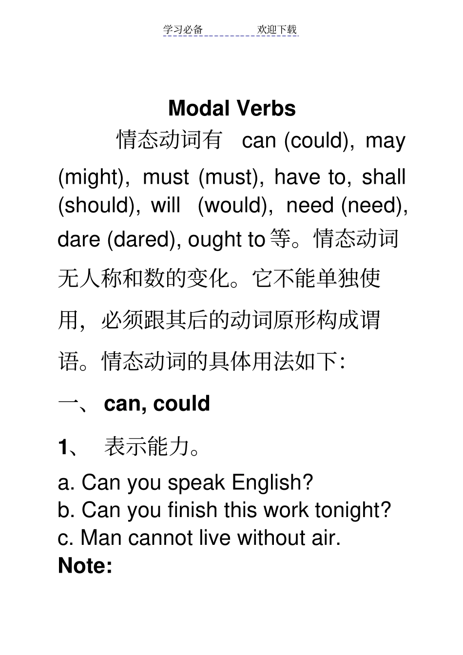 情态动词语法讲解_第1页