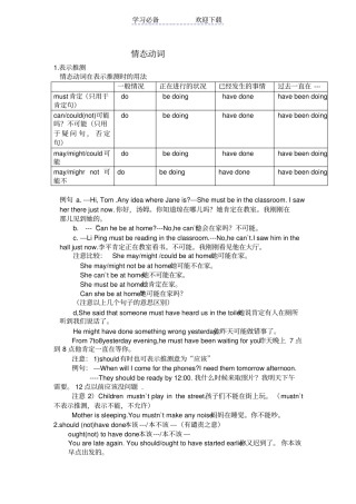 情态动词语法讲解及练习