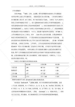 情绪劳动工作应激疲劳量表