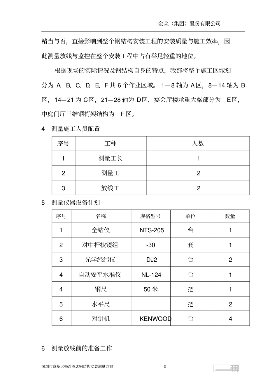 惠州会展中心钢结构安装测量方案分析_第3页