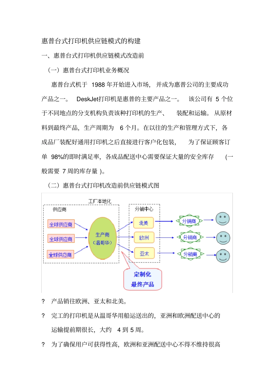 惠普台式打印机供应链模式的构建_第1页
