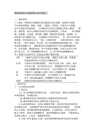 慢性稳定性心绞痛治疗指导