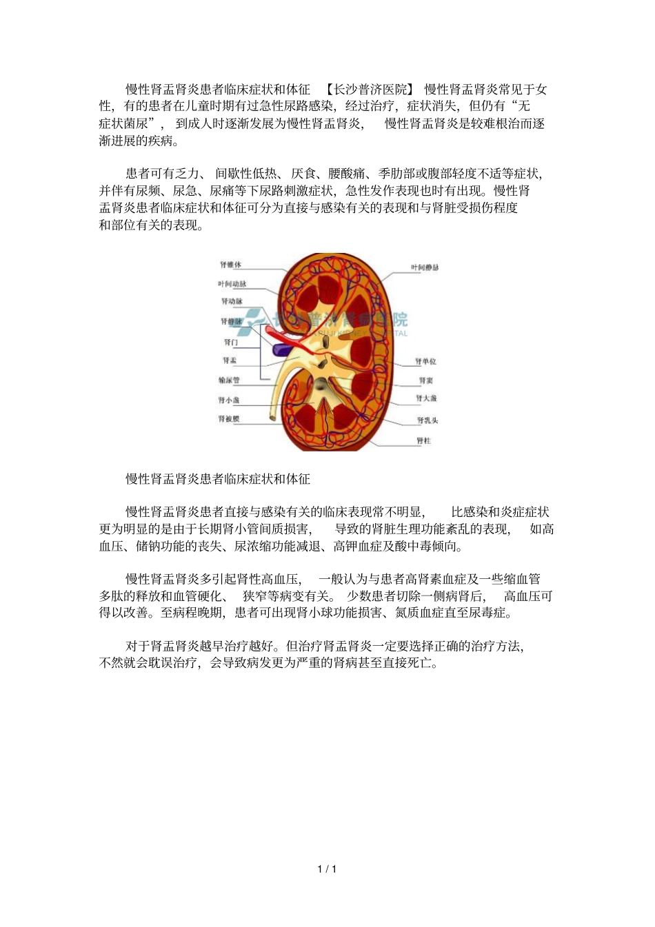 慢性肾盂肾炎患者临床症状和体征_第1页