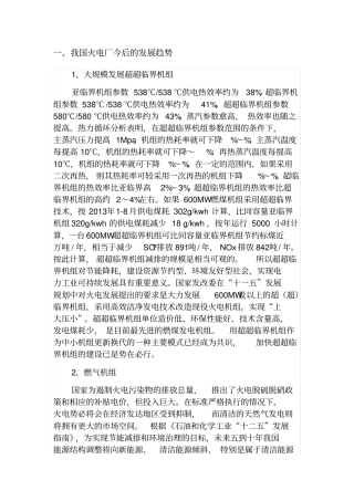 我国火电厂未来的发展方向