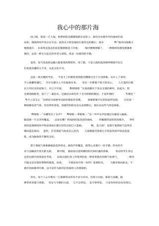我心中的那片海分析