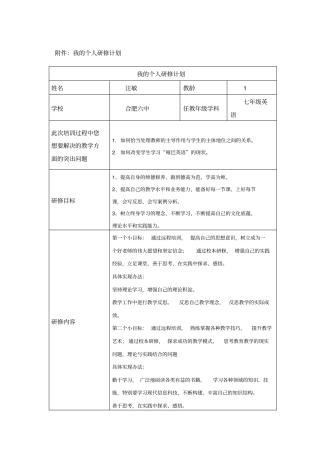 我的个人研修计划