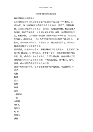 我的暑期社会实践活动-精品文案范文