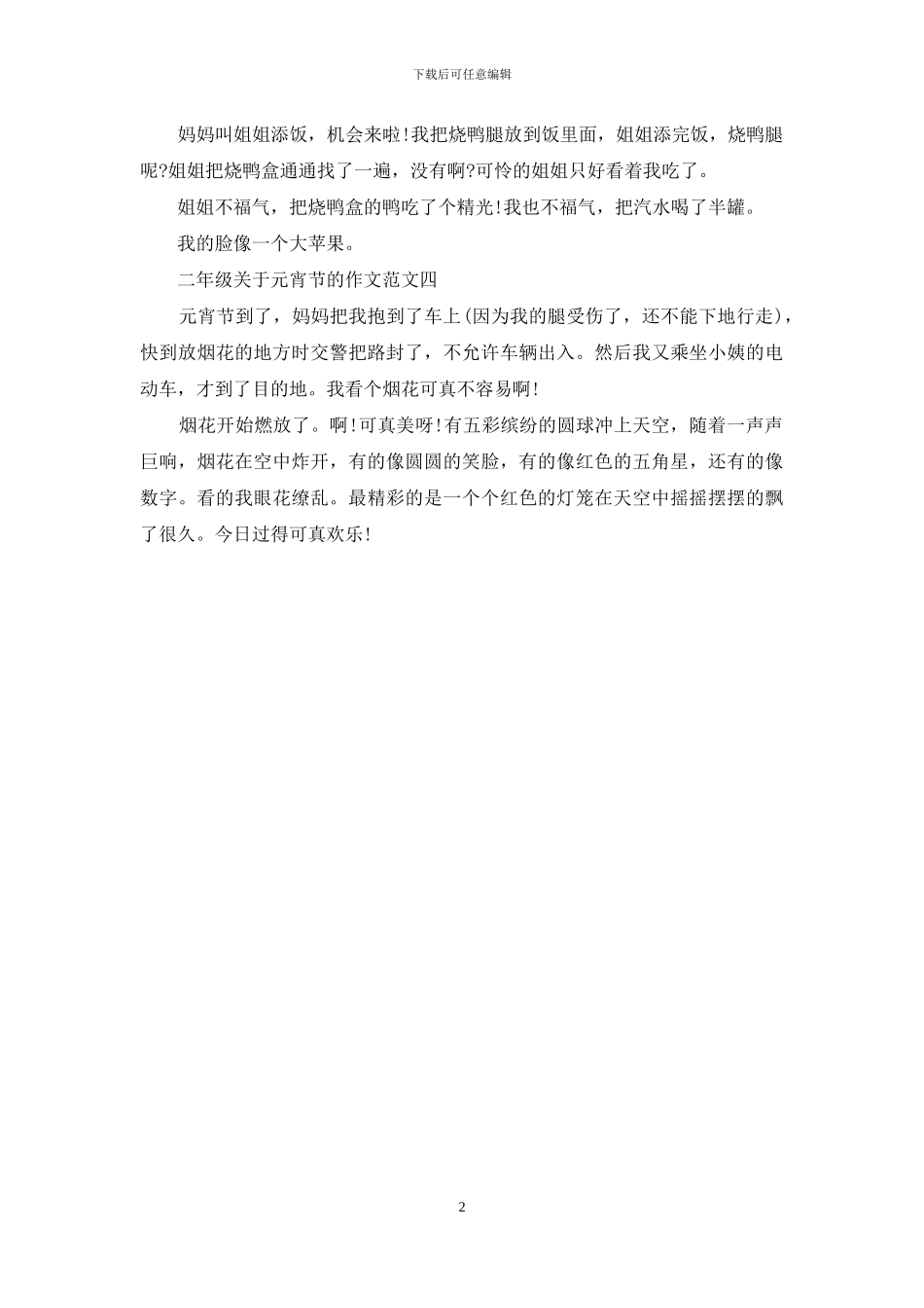 二年级关于元宵节的作文_第2页