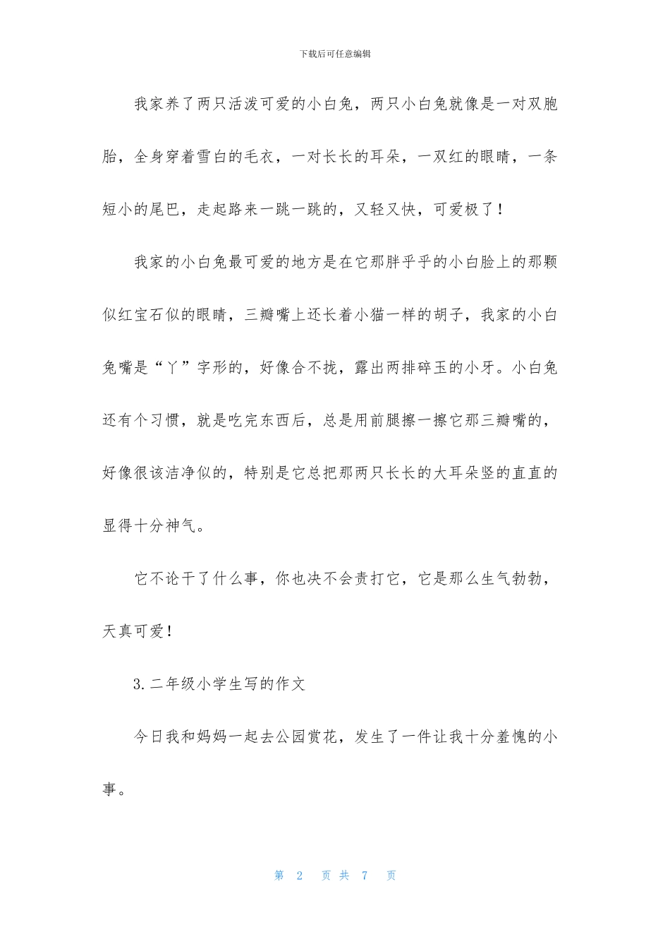 二年级小学生写的作文_第2页